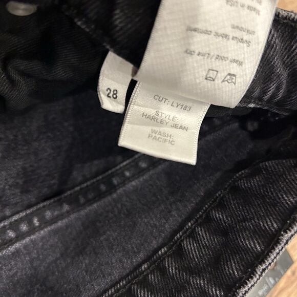 Reformation Pacific Black Studded Harley High Rise Slim Straight Jeans 28 - Picture 10 of 12